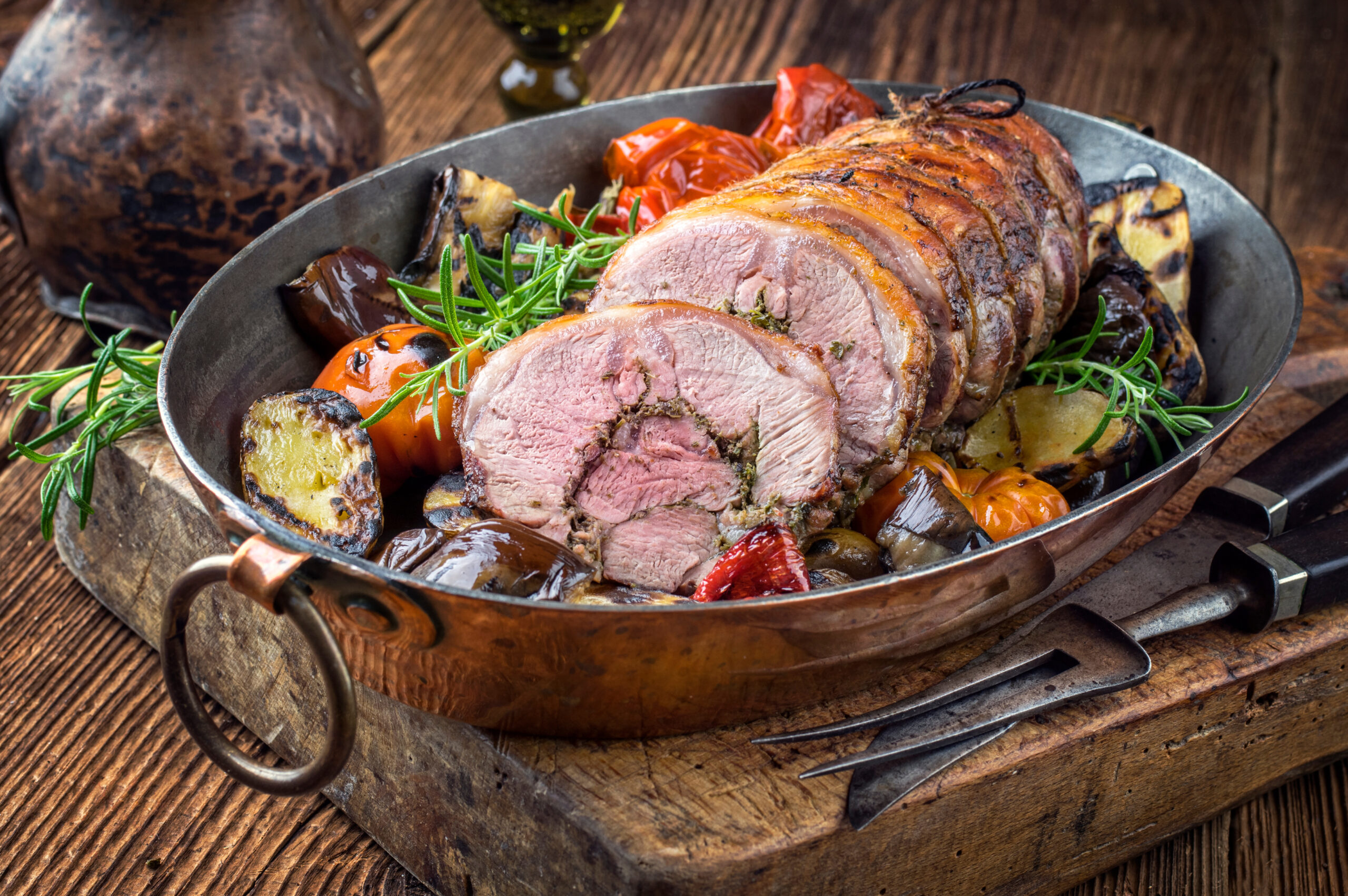 Lammrollbraten mit Grillgemüse
